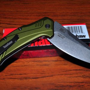 KERSHAW 1776OLSW LINK OLIVE STONEWASHED ANODIZED ALUMINUM HANDLE MADE IN USA