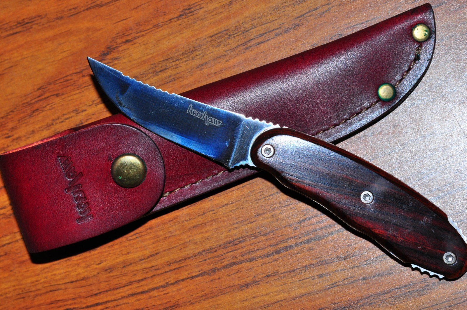 Kershaw Knives Tom Veff Designed Kaper With Cocobolo Wood Handle - #2300 Japan
