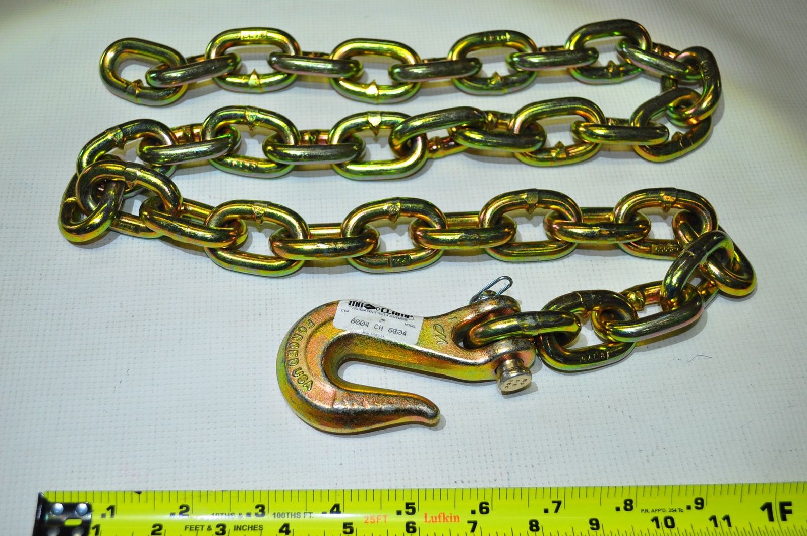 MO CLAMP 6004 3/8" X 4' CHAIN W/GRAB HOOK MoClamp Made in USA