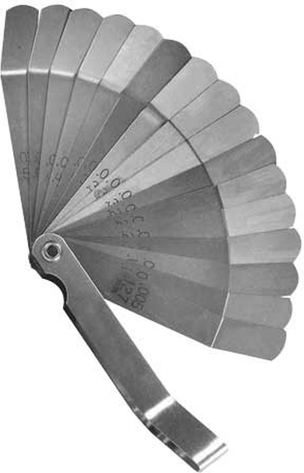 Offset Blade Tappet Feeler Gauge 4" Long 16 Pcs-decimal & metric equivalent 316A