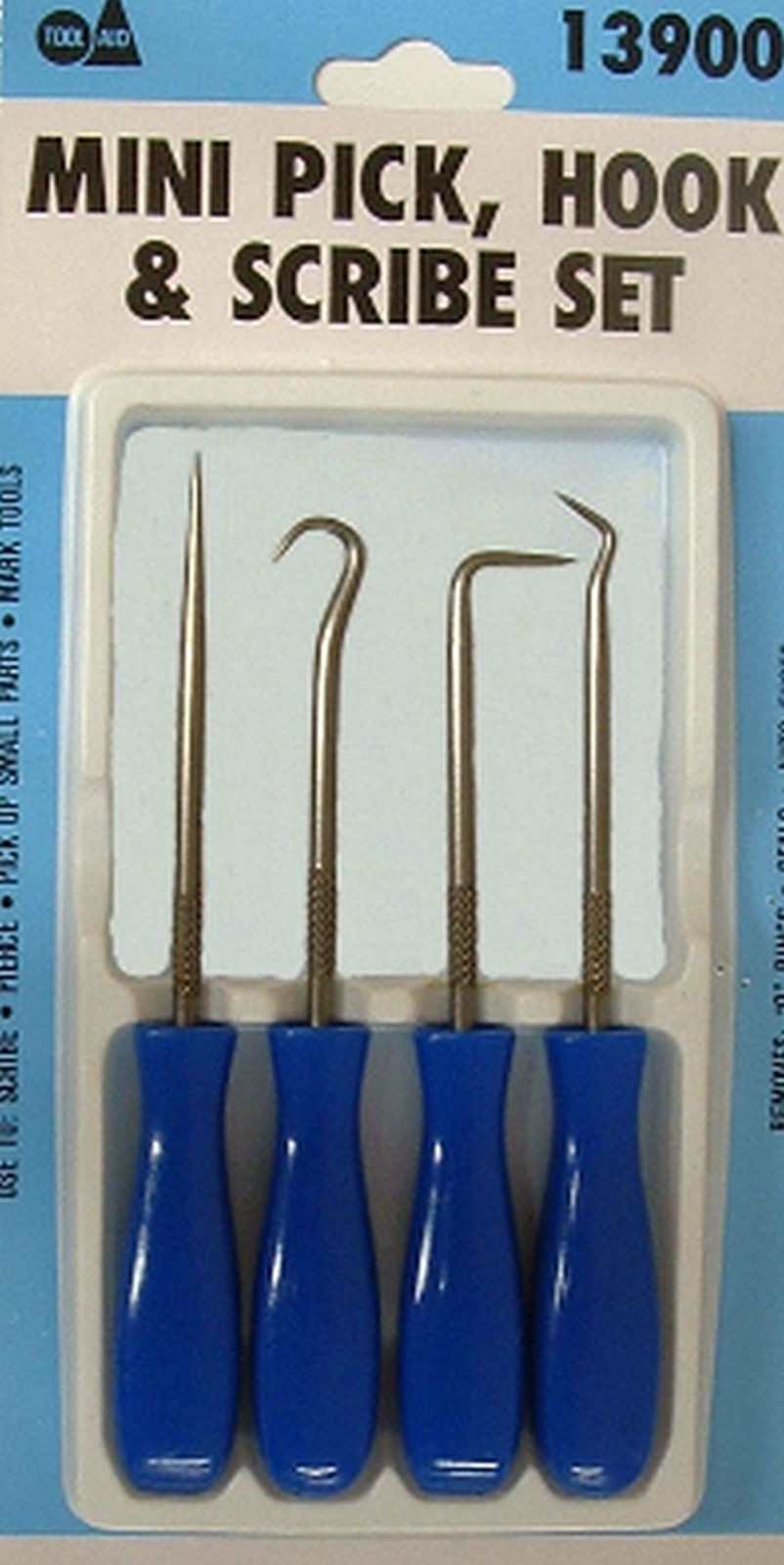 S & G Tool Aid 13900 Heavy Duty 4 Piece Mini Picks, Hook and Scribe Set