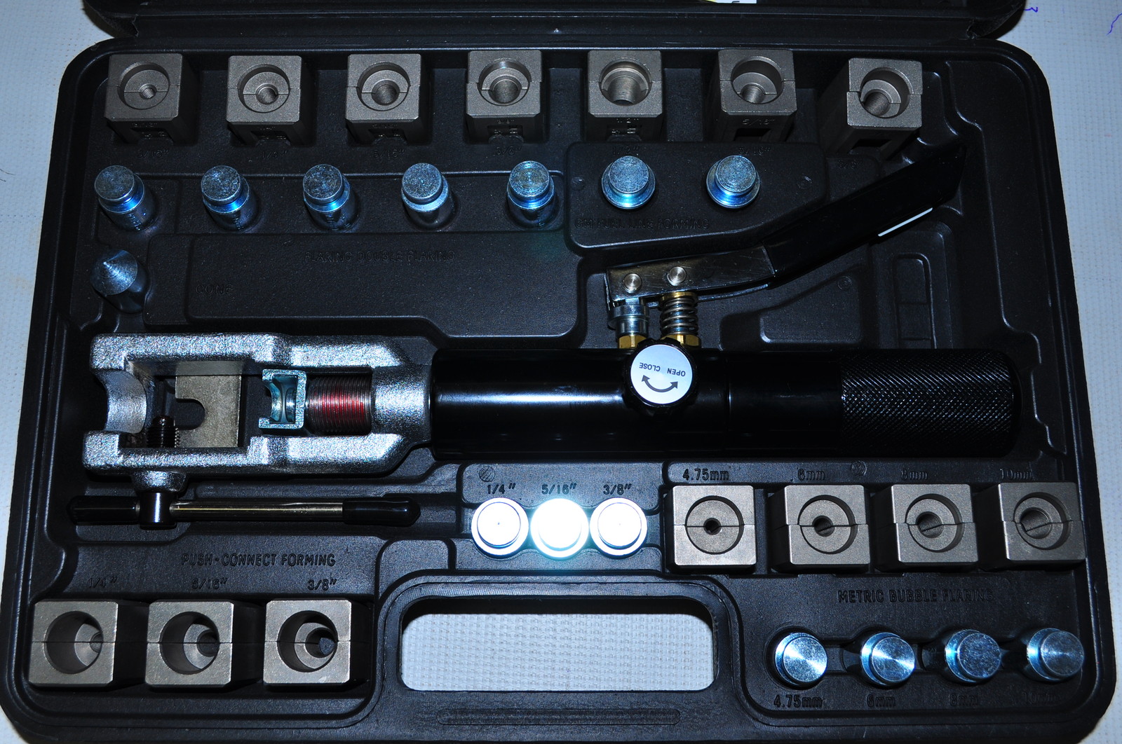 Universal Hydraulic Push Connect Forming Flaring Tool Set 3/16"-1/2" (4.75-10MM)