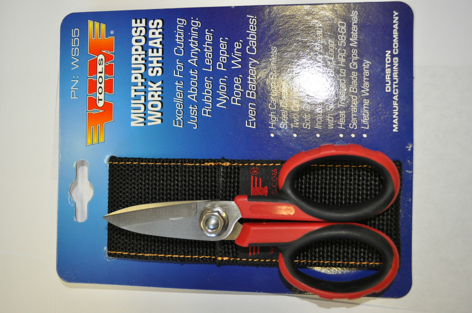 VIM Products WS55 HD Multi-Purpose Work Shears w/Belt Loop Sheath Scissors 5.5"