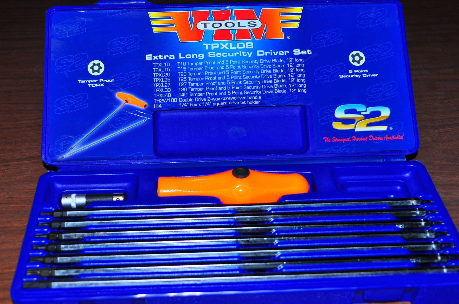 12" 9 PCS  EXTRA LONG TAMPER PROOF TORX DRIVER & 5 POINT SECURITY DRIVER  TPXL08