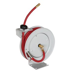 1/2" x 50' INDUSTRIAL HOSE REEL AUTOMATIC REWIND METAL REEL W/ HOSE  ASTRO 3689