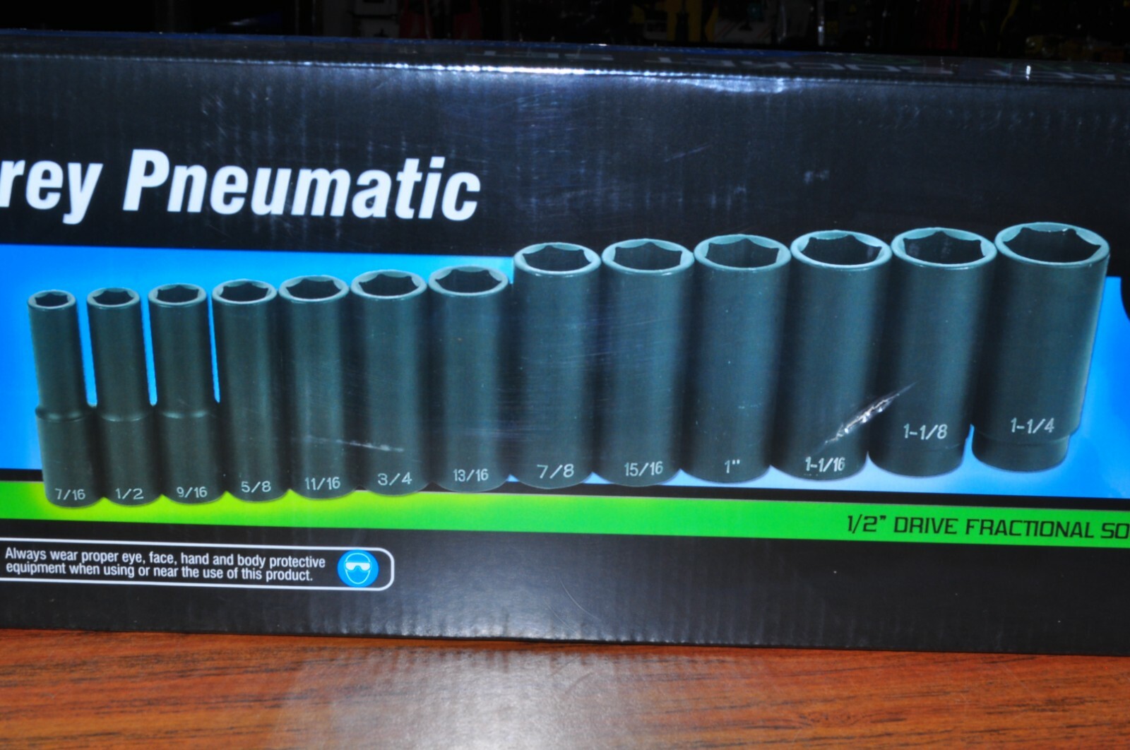 1/2"DR GREY PNEUMATIC I DEEP IMPACT SOCKET 13 PCS  7/16" to 1-1/4" GP 1312D