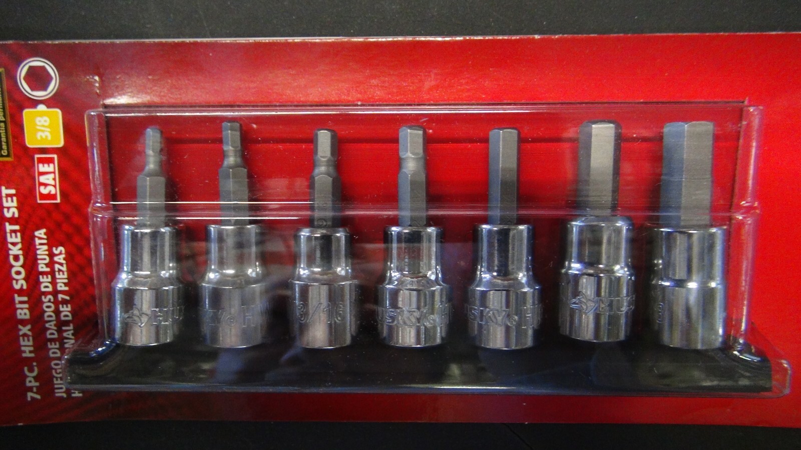 3/8 in. Drive SAE Hex Bit Socket Set 7 pcs 1/8",5/32" to 3/8" H791