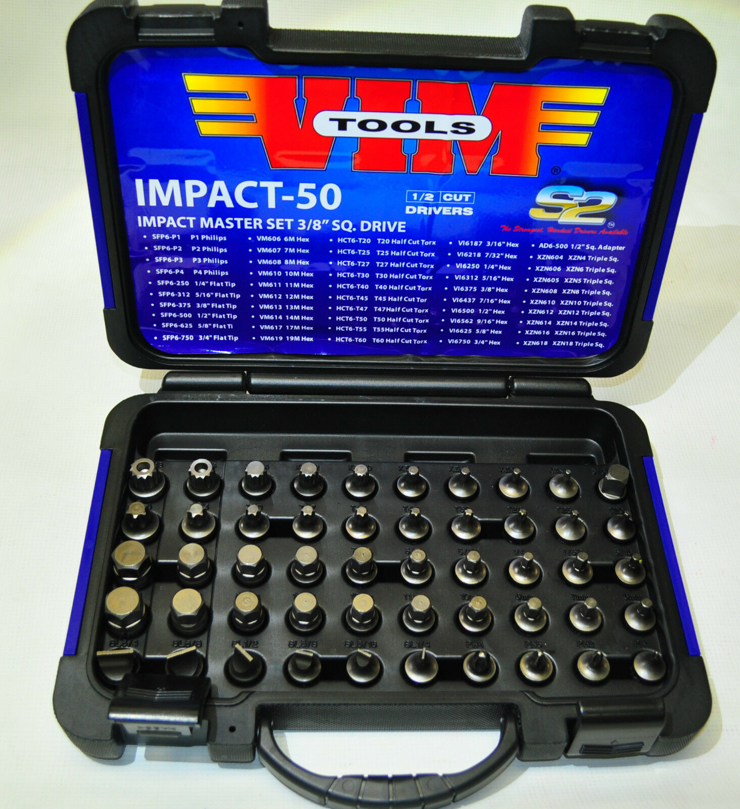 50pc Half Cut One Piece Impact Driver Set 3 8 Dr VIM IMPACT50 Discount Warehouse Tools