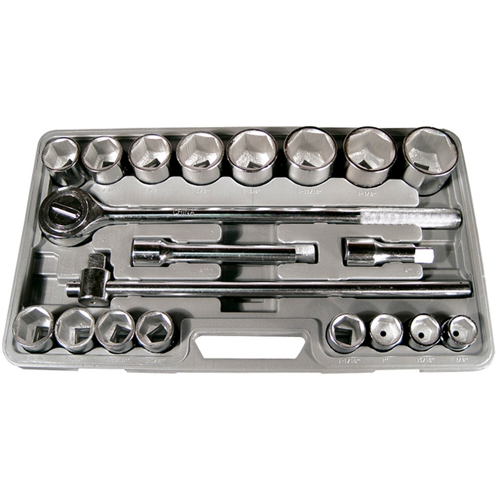 BIG SOCKET 3/4 INCH SQUARE DR DRIVE 21 PCS SOCKET SET AST 2134