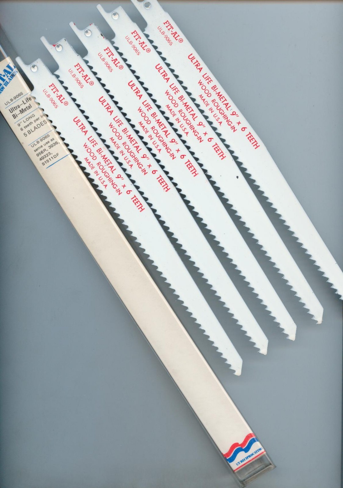 Blu-Mol Rule Ind ULB-906S 9" long 6 Teeth  5 pcs set Bi-Metal Saw Blade USA
