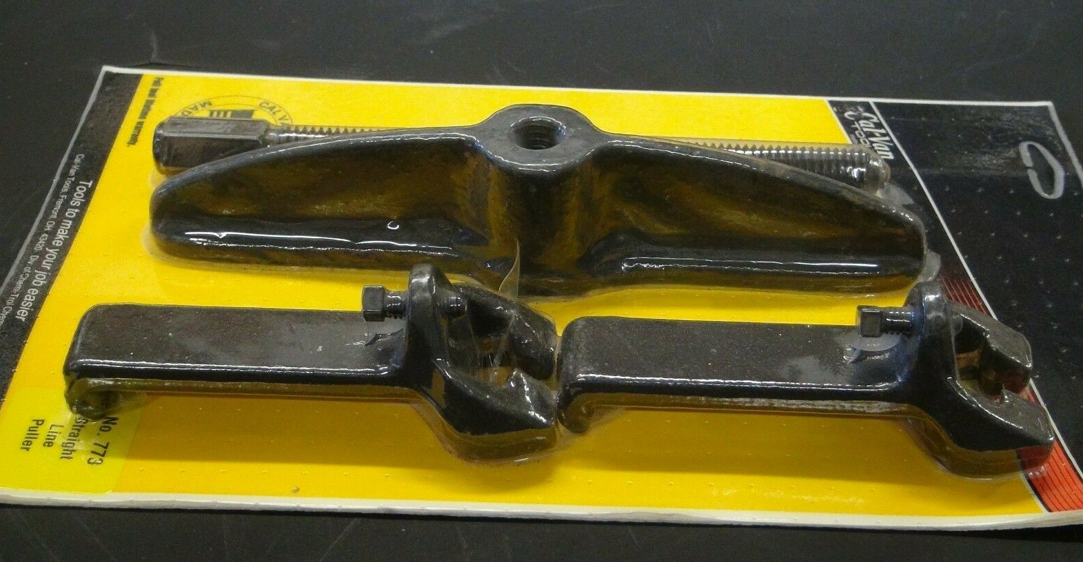 CALVAN 773 STRAIGHT LINE PULLER 8" SPREAD 4" JAWS 5/8" 7" LONG FOCING SCREW USA
