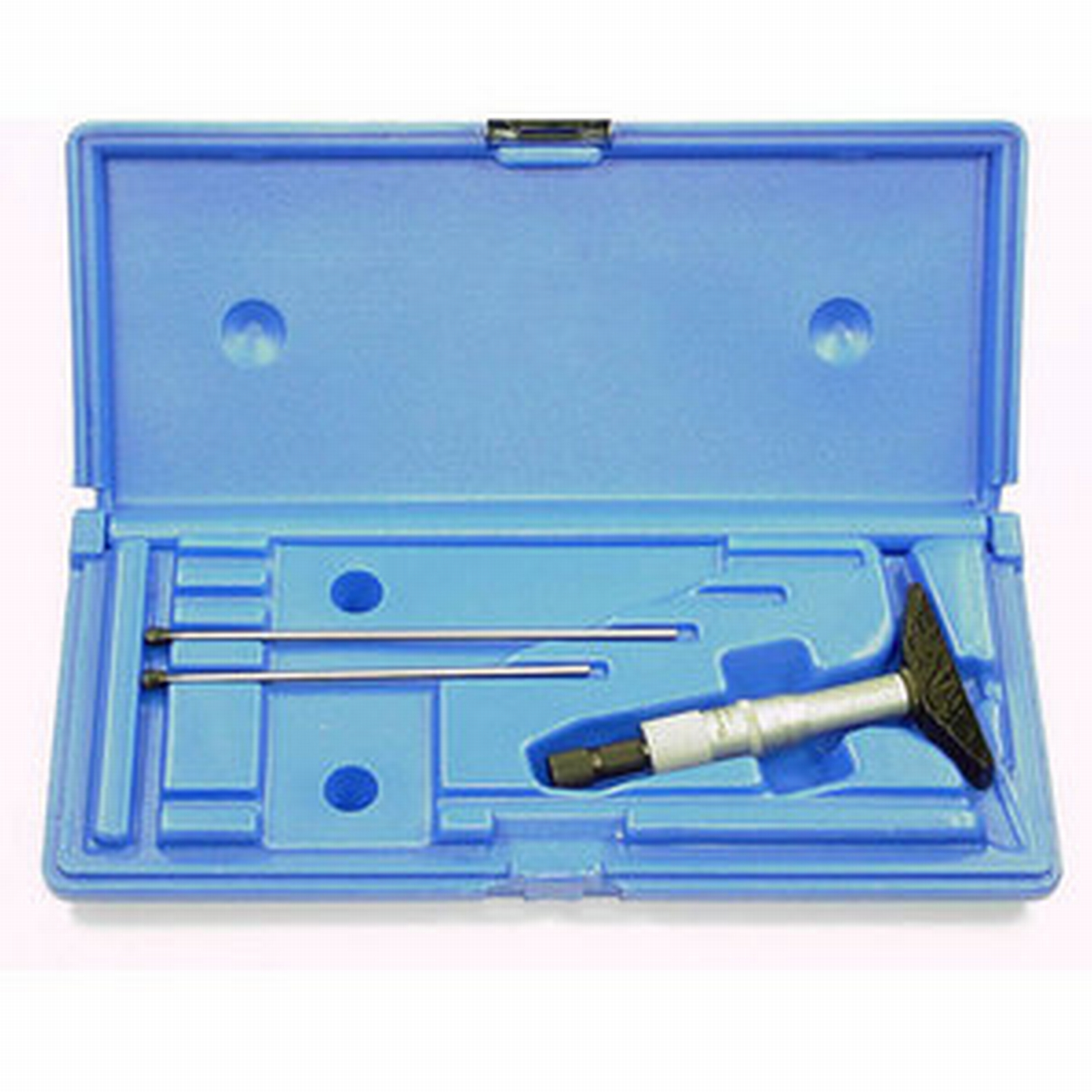 CENTRAL TOOLS 6240 DEPTH MICROMETER 0-3" INCHES w/2 RODS 2-1/2" BASE MADE IN USA