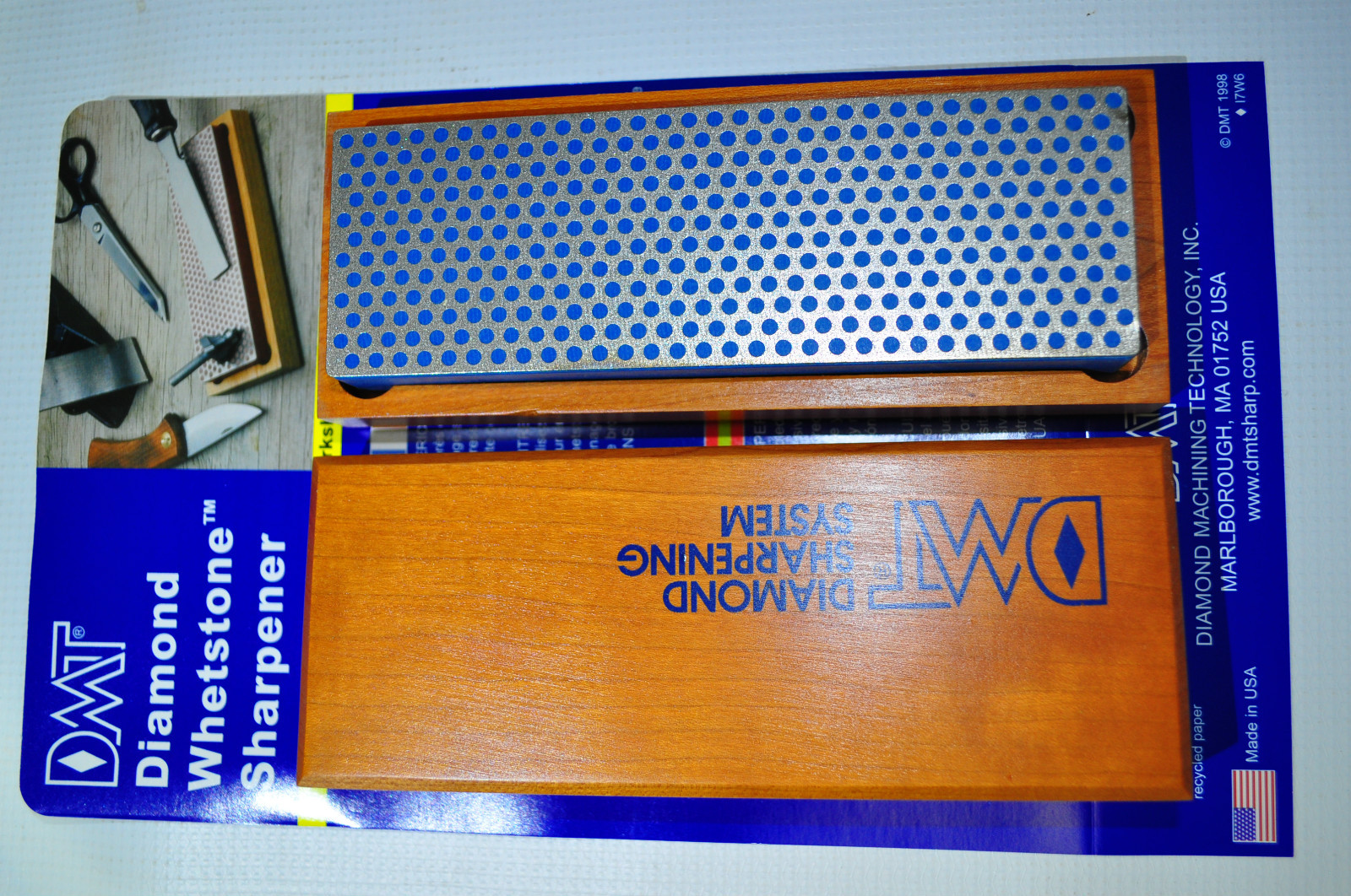 DMT W6C 6-Inch Diamond Whetstone Sharpener, Coarse with Hardwood Box Made in USA