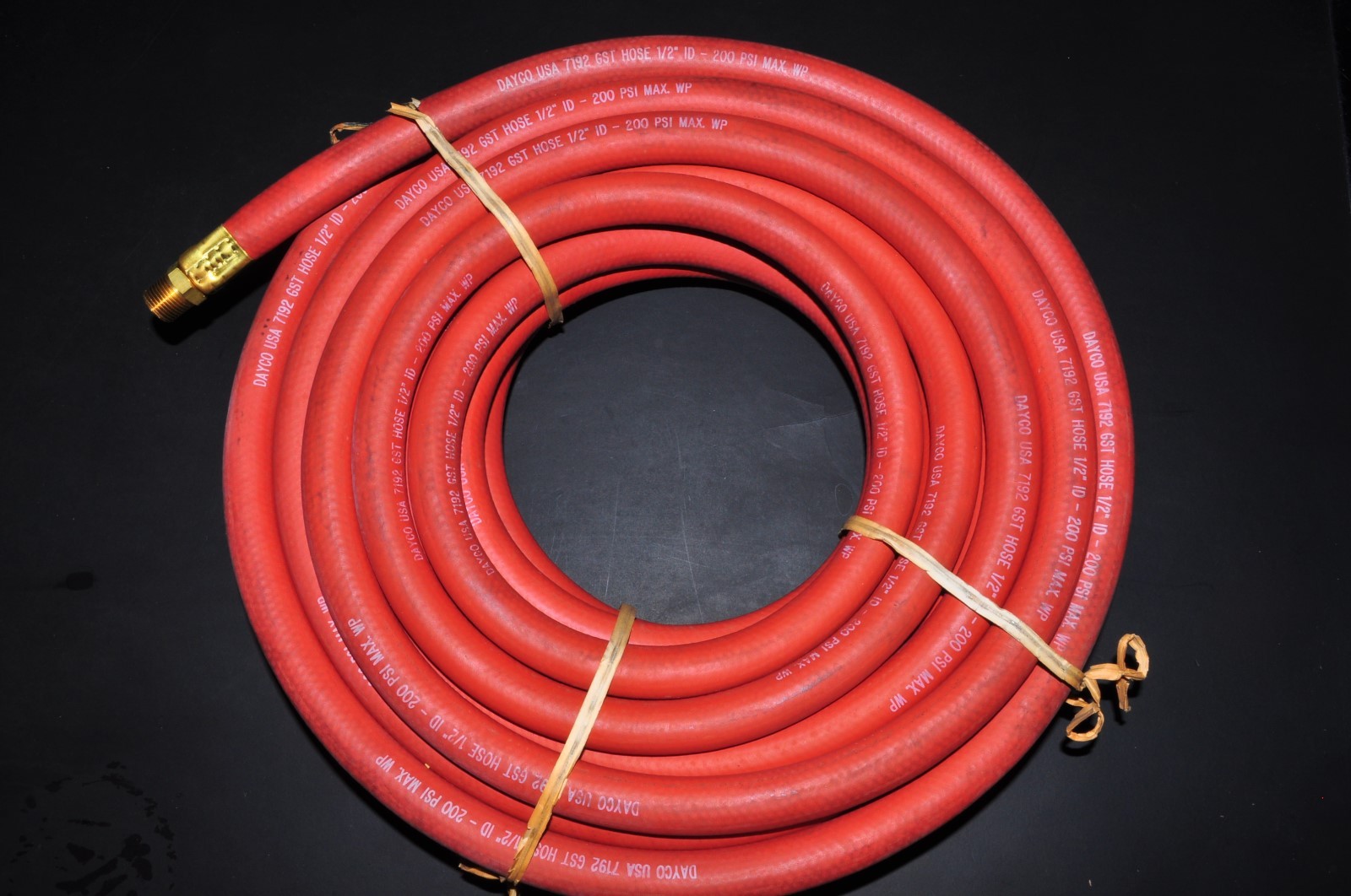 Dayco USA 7192 GST Rubber Air Hose 1/2" 50 ft  1/2" ID Made in USA Red