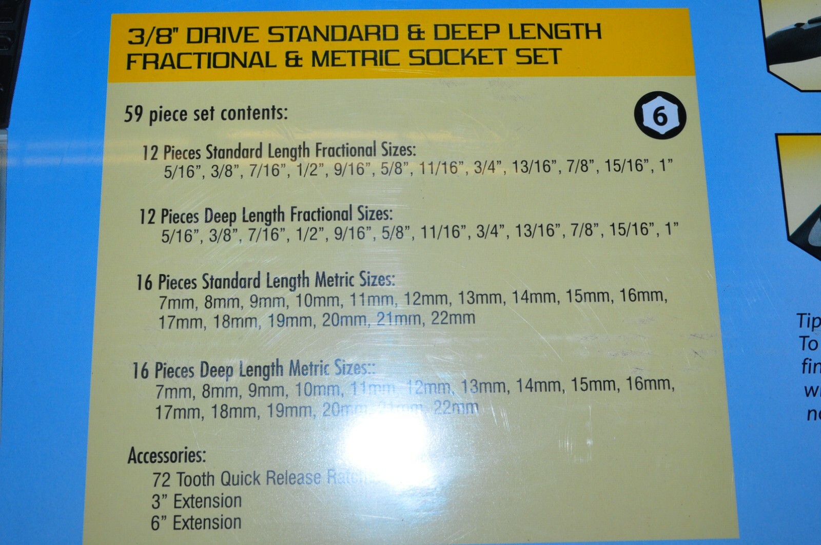 Fraction SAE & Metric.Deep&Shallow 59 Pcs Duo-Socket Set 3/8 Drive Grey 81659CRD - Image 5