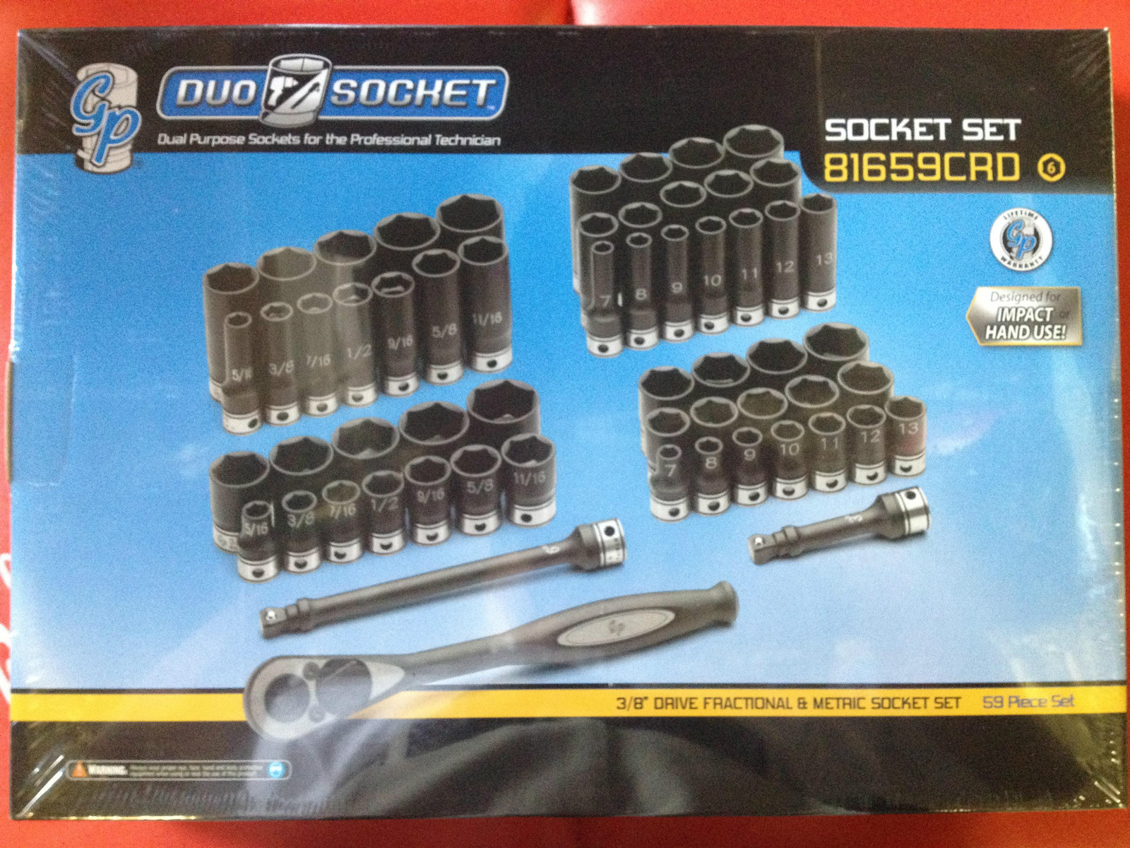 Fraction SAE & Metric.Deep&Shallow 59 Pcs Duo-Socket Set 3/8 Drive Grey 81659CRD - Image 7