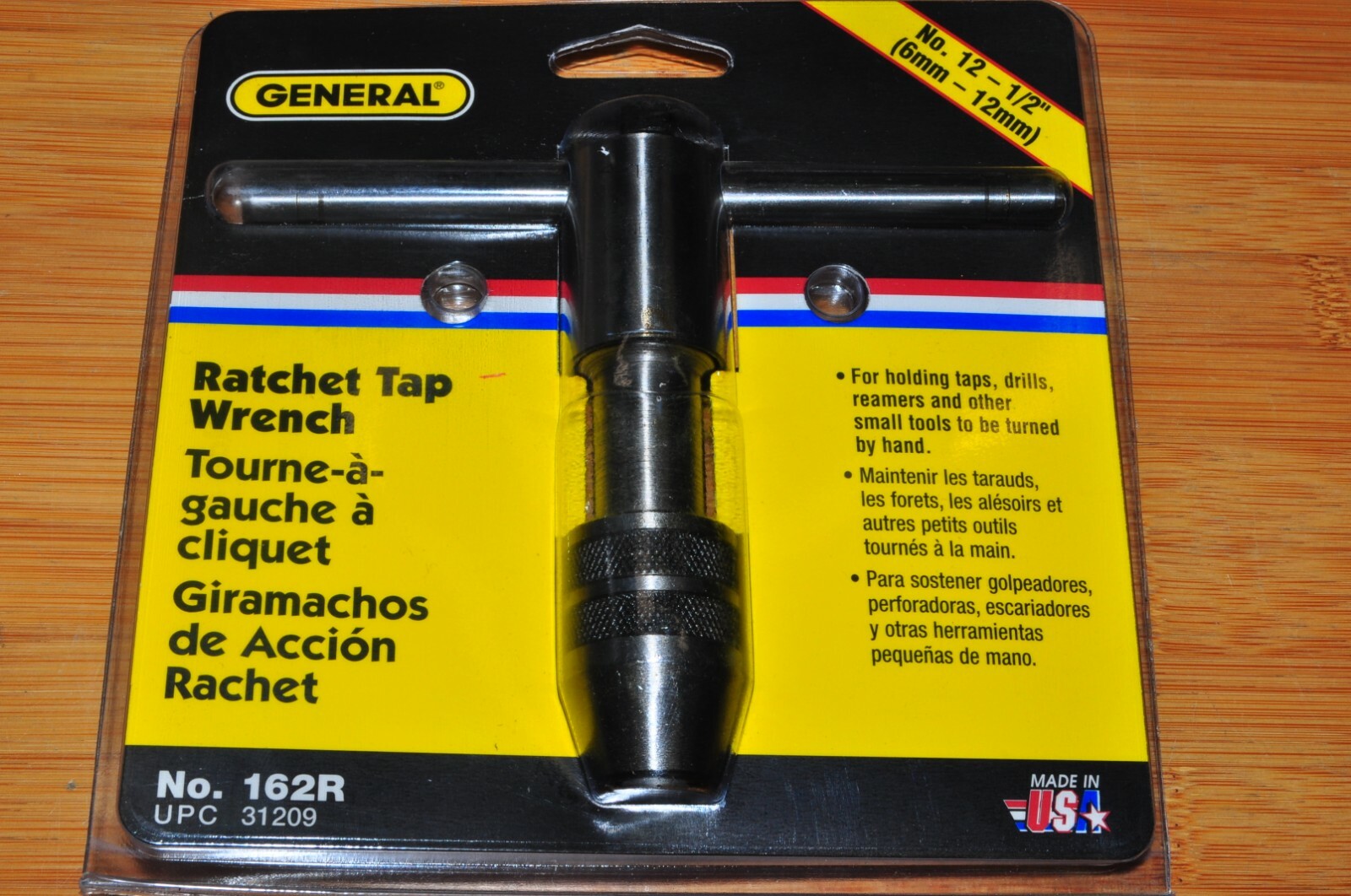GENERAL 162R TAP WRENCH REVERSIBLE RATCHET T HANDLE  NO!2 TO !/2"TAP USA NEW