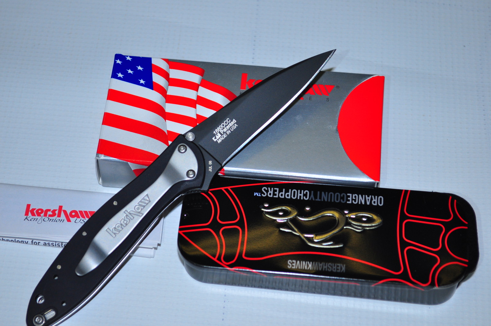 Kershaw Leek Orange County Choppers 1660OCC Made in USA Early date On: JUL 08