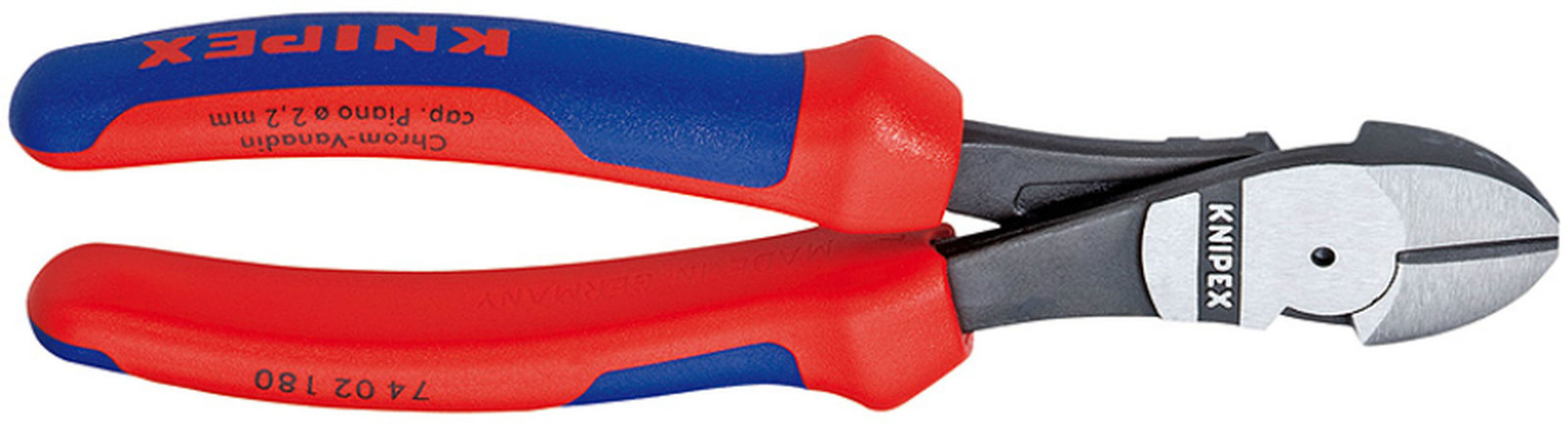 Knipex 7-1/2" High Leverage Diagonal Cutter with Comfortgrip Handle 74 02 180