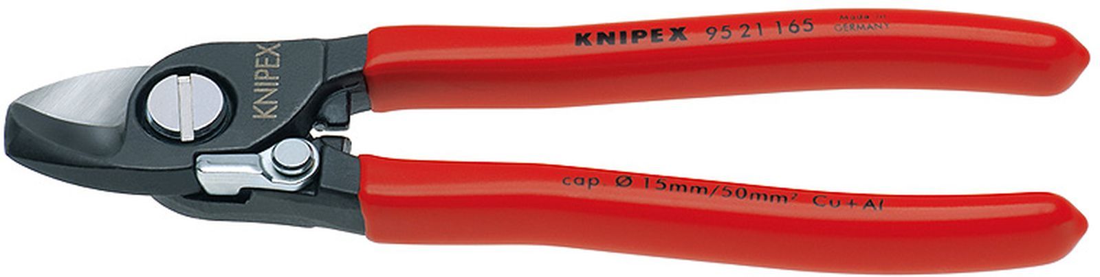Knipex 9521165 6-1/2 Inch Cable Shears Cutter 6-1/2"-Spring Load Made in Germany