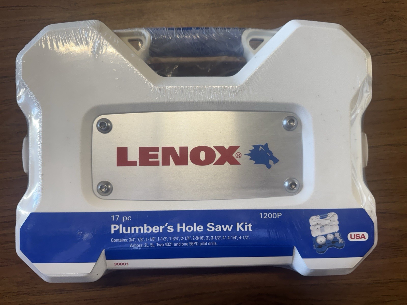 Lenox 30801 1200P Plumber's Hole Saw Kit: 17 Pc, 3/4 to 4-1/2"Dia Bi-Metal,US