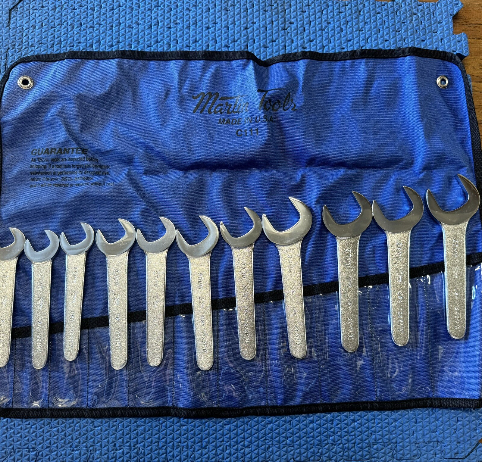 Martin Sprocket #SW11KM 11 Pcs 30 Degree Angle Service Wrench 19-40 MM Made USA