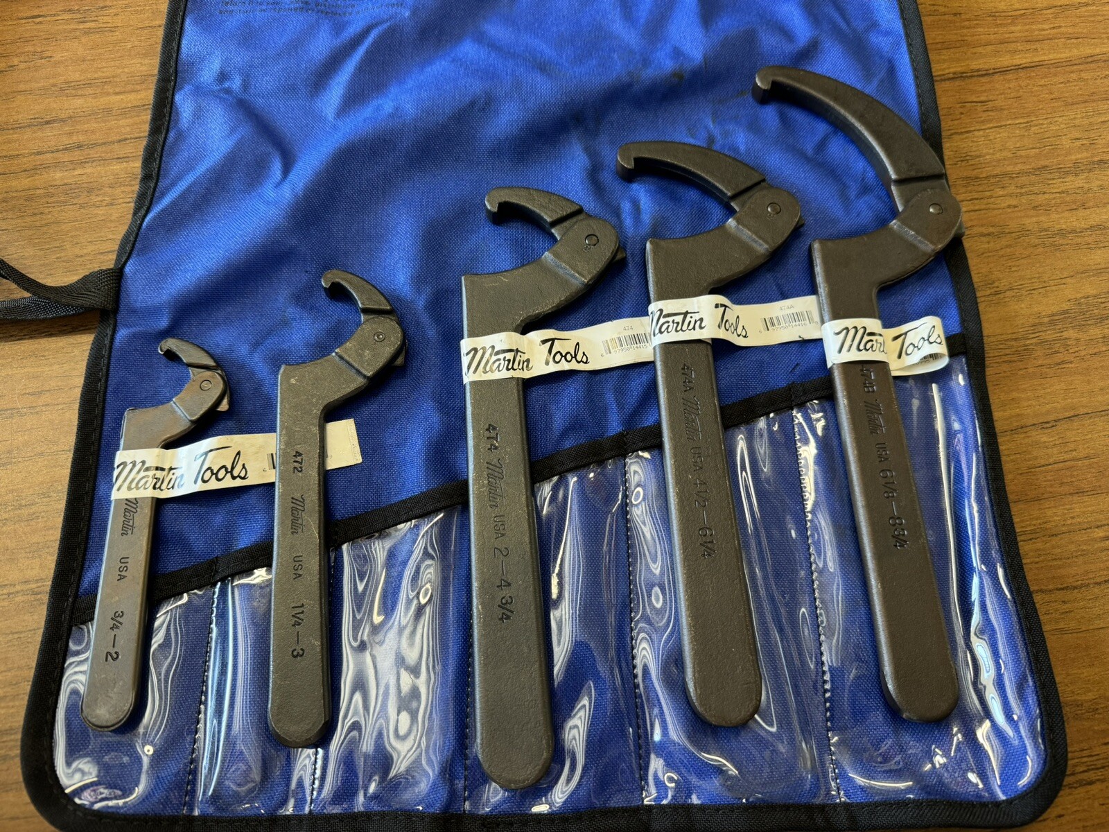 Martin Tools SHW5K HOOK STYLE 5PC SPANNER WRENCH SET 3/4" to 8-3/4" Made in USA