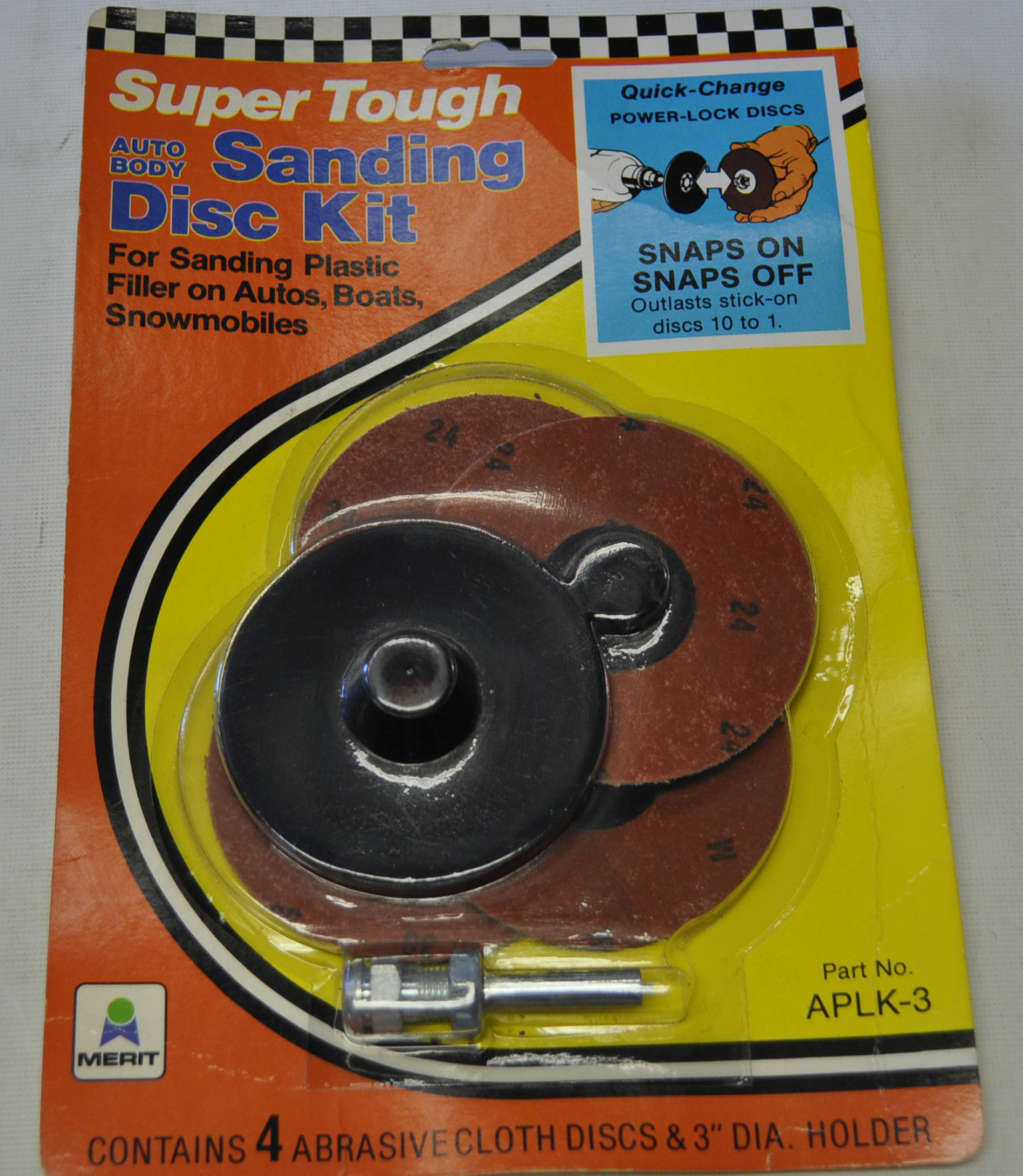 Merit Super tough Auto Body Sanding Disc kit I,Holder 1/4"shank APLK-3