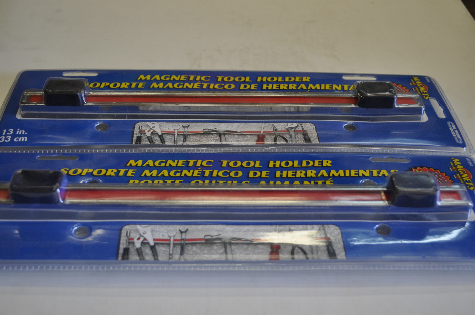 Nickel-plated  Magnetic Tool Holder Tool Bar . 13in.L x 1 1/8in.D x 3/4in.H 2pcs