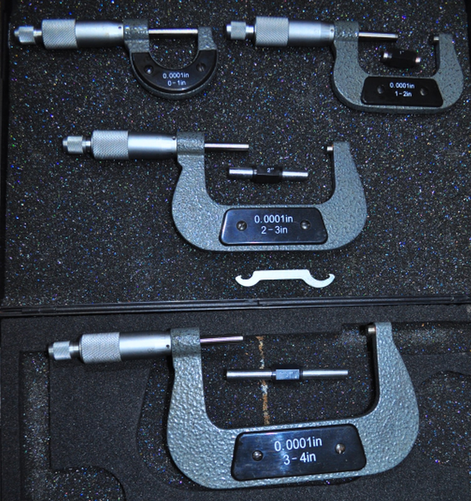 Outside Micrometer 0-4" 4pcs set-industrial quality Swiss style precision Micro.