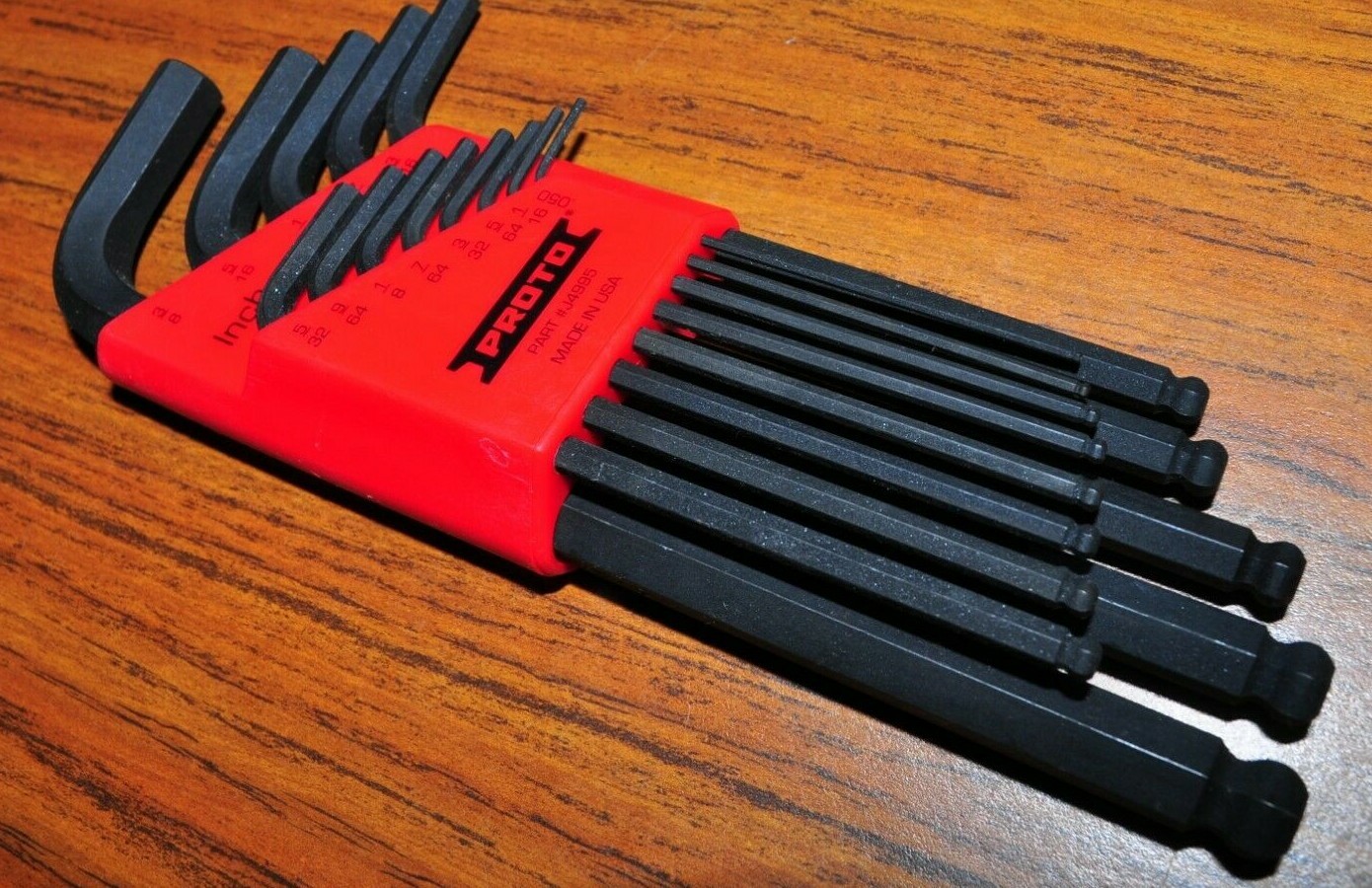 Proto® J4995 13 Piece Round Ball Head Hex Key Set 0.050" to 3/8" L key USA