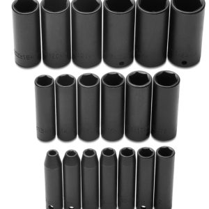 Proto J72216 3/8" DR19 Pcs METRIC DEEP IMPACT SOCKET SET 6 to 24 MM - 6 POINT
