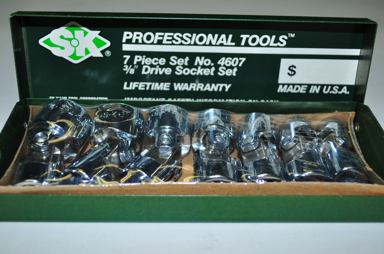 SK Tools 4607 7 Piece 3/8" Drive 6 Point Flex Fractional Socket Set  Made in USA