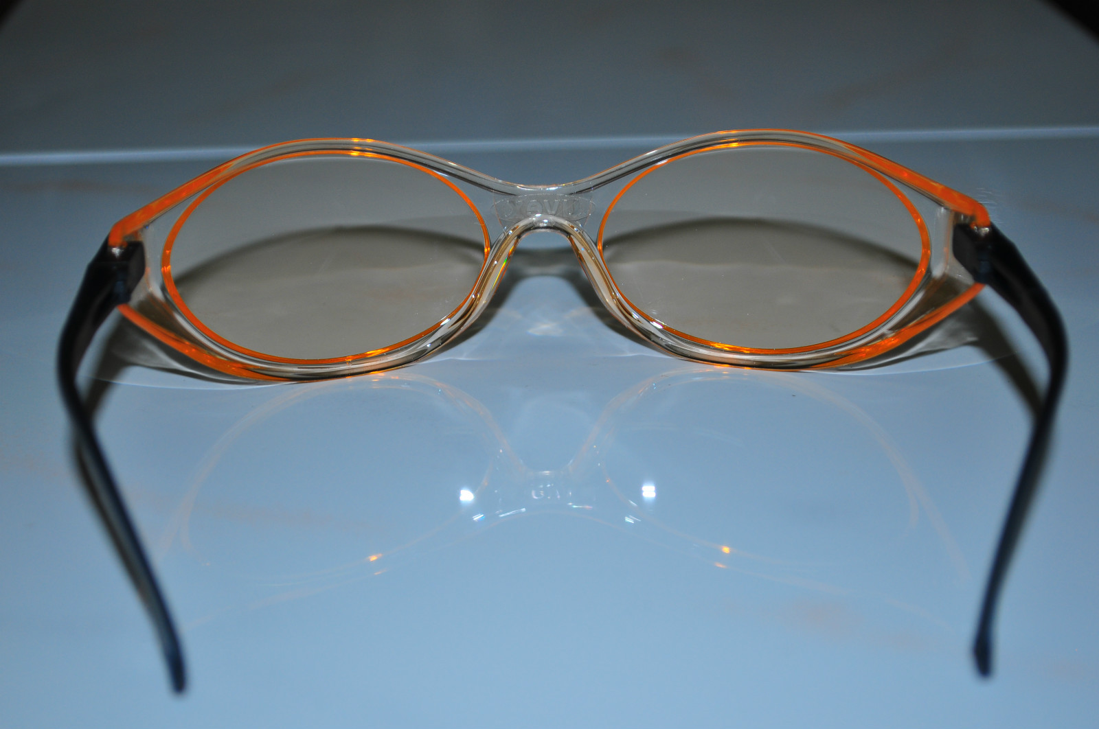Uvex Safety Eyewear Glasses PC-Vision PC2112A Black Frame Peach Lens Made in USA - Image 5
