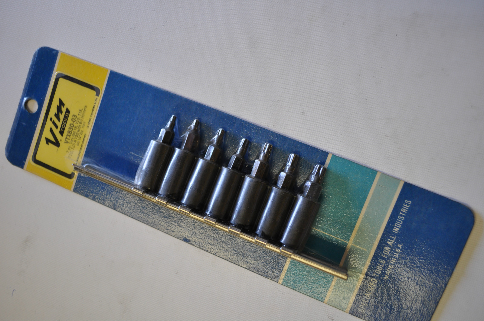 VIM PRODUCTS VTX830-03 7PCS TORX INSERT BITS SET T8 THRU T30, 1/4"DR MADE IN USA