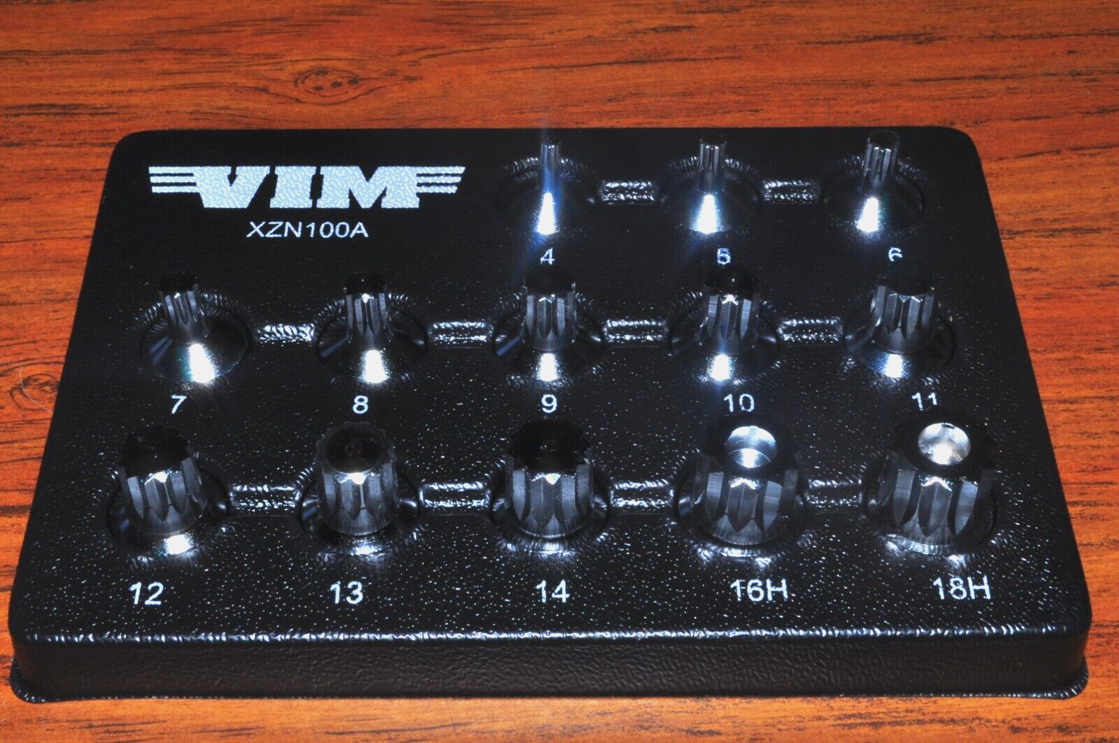 VIM XZN100A 13 PC HALF CUT 12 POINTS SOCKET XZN DRIVER SET 3/8'' DR. 4 TO 18 MM