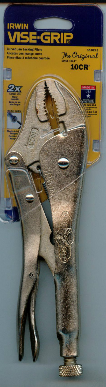 Vise-Grip 10CR  10" Locking Pliers Curve Jaws  Rare!  Made in USA