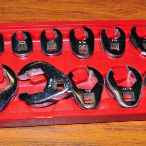11 PC. SAE FLARE NUT CROWFOOT WR. SET 3/8" to 1" V8 7311