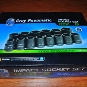 3/4" DR 14 PCS IMPACT SOCKET 3/4" THRU 1-5/8" GREY PNEUMATIC 8038
