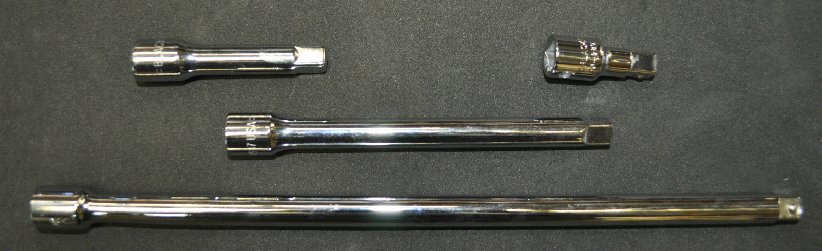 4 pc 3/8” Dr.Socket Extension Bars ,1-3/4",3",6",12" Proto Blackhawk Made in USA