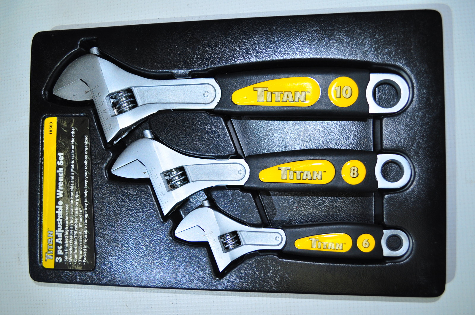 Adjustable Wrench 6",8",10" 3 pcs set with IN/MM Scale on each Side Titan