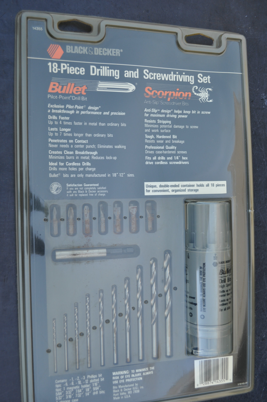BLACK & DECKER DRILLING AND SCREWDRIVING SET 18 PCS MADE IN USA