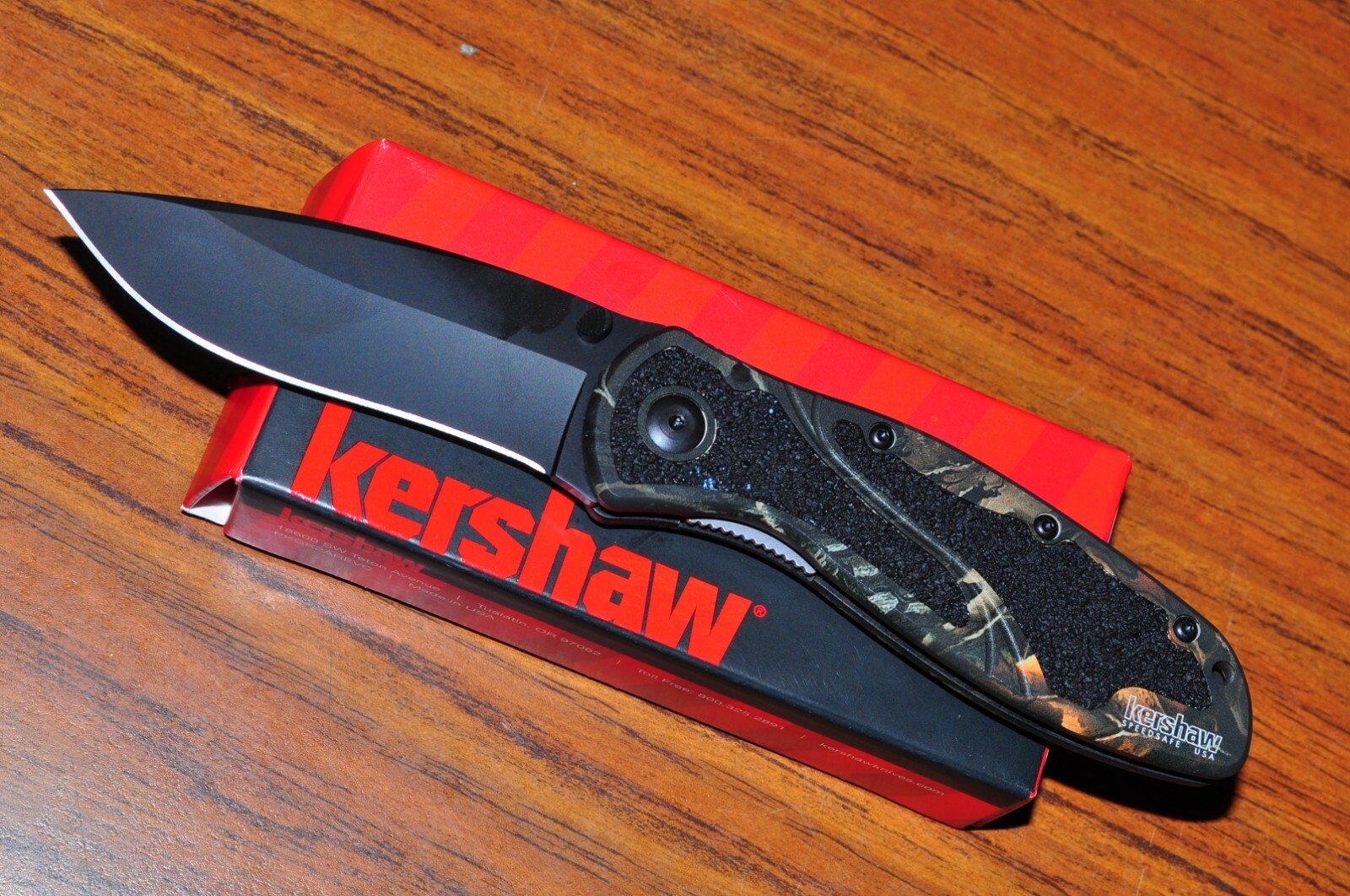 Blur Tactacil Knife w.Diamond-Like Carbon coated blade Camo Kershaw 1670 CAMO