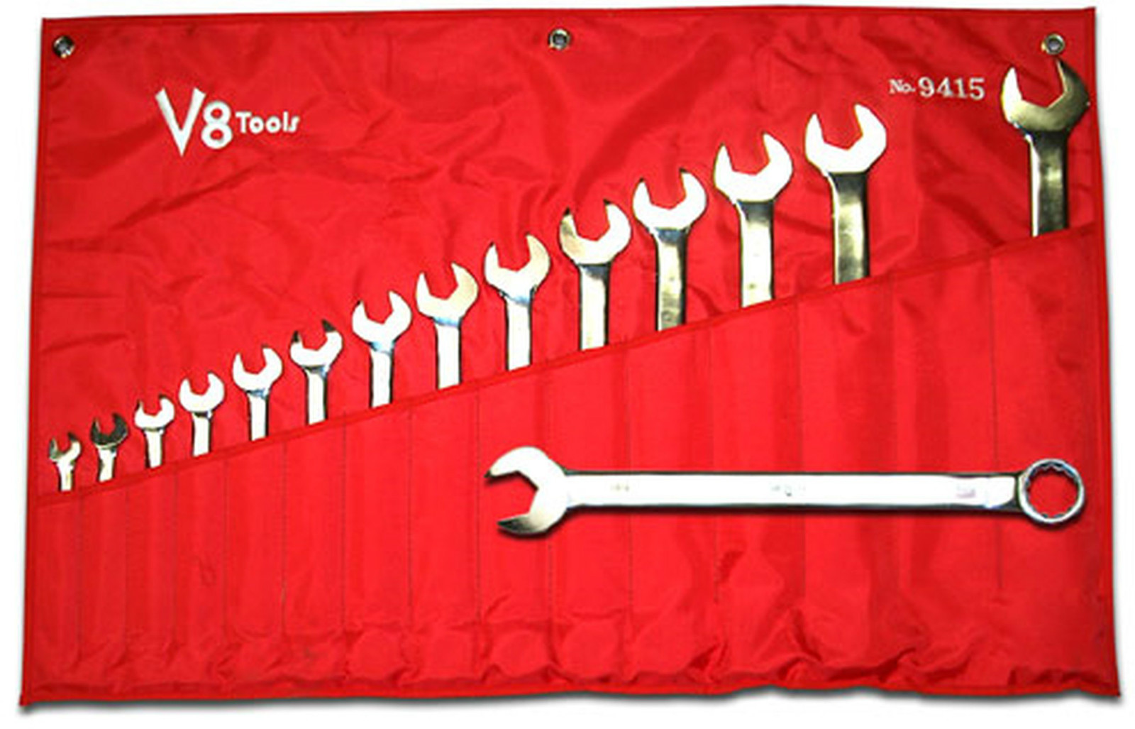COMBINATION WRENCH 15 PCS SET SIZE 3/8" TO1-1/4" SAE EXTRA LONG FULL POLISH