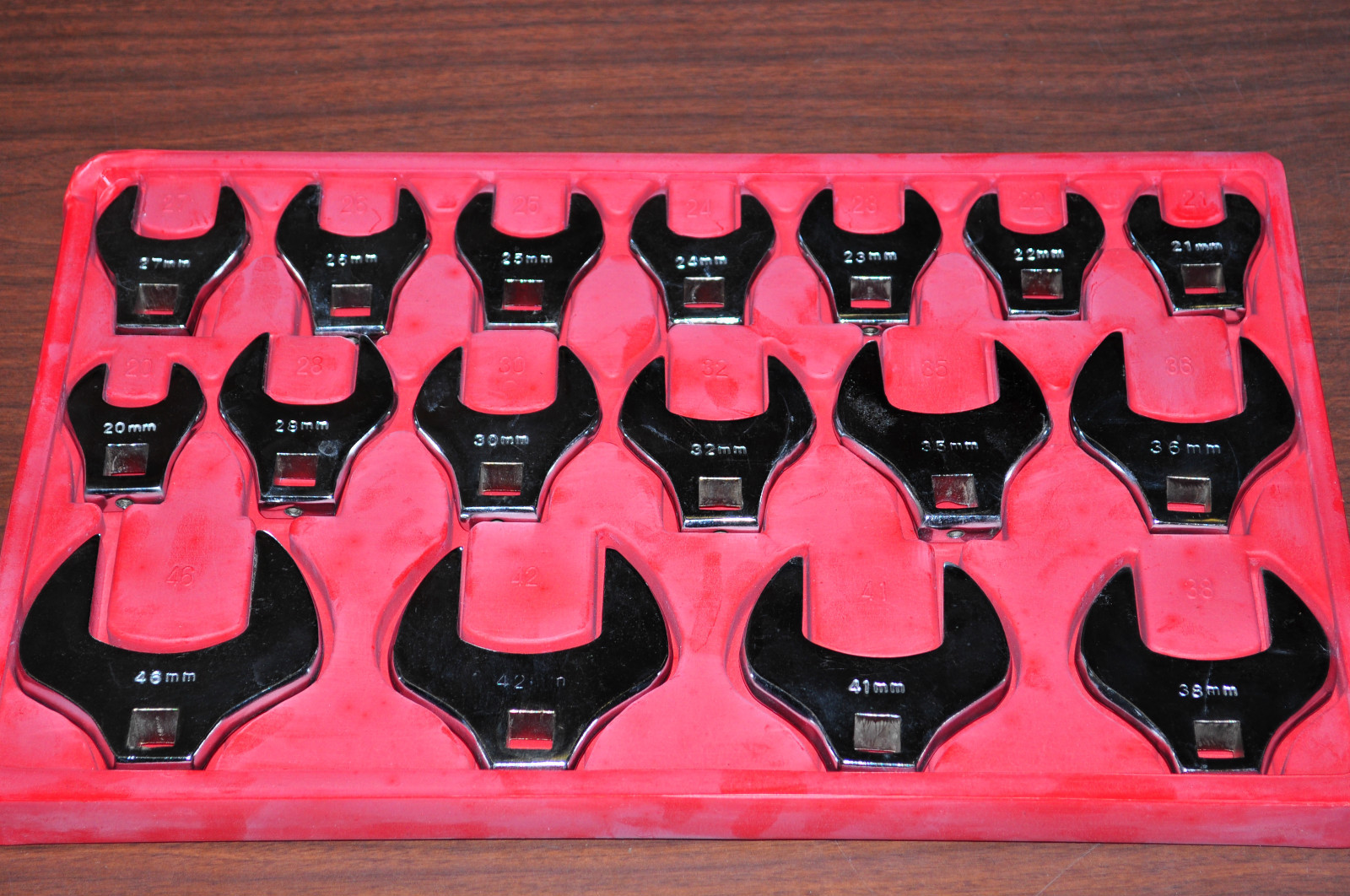 CROW FOOT WRENCH 17 PIECES 1/2" DRIVE METRIC SIZE 20 MM TO 46 MM JUMBO CROWFOOT