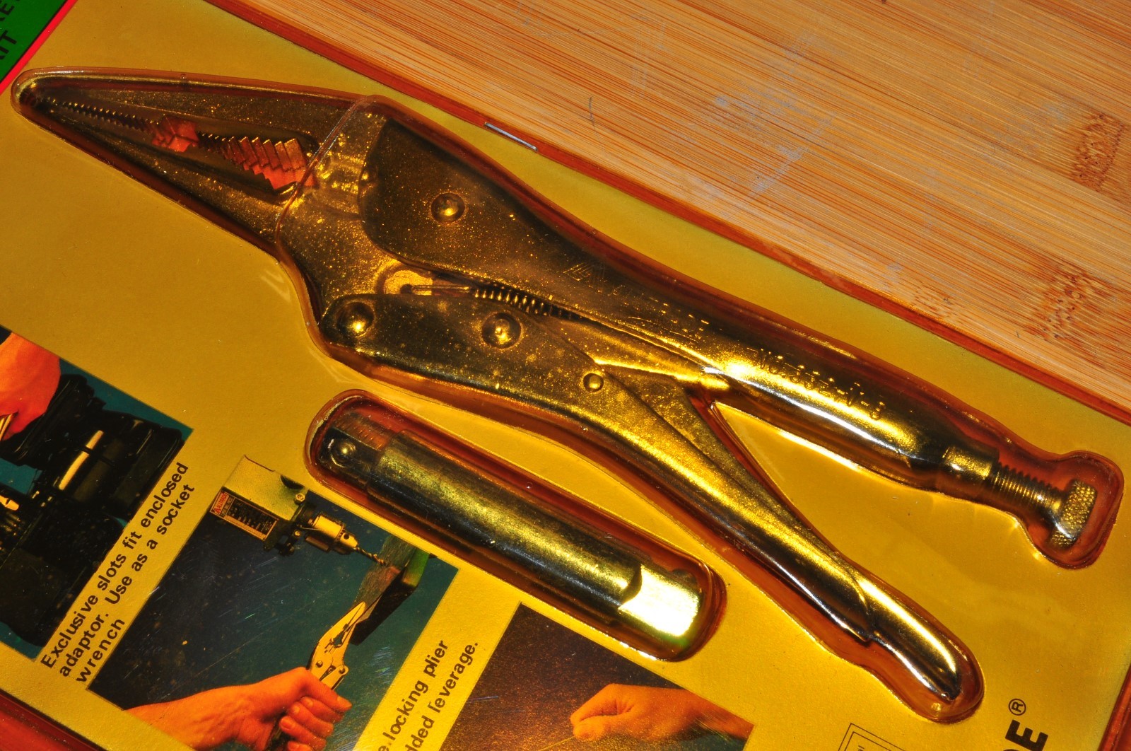 Grip MaLONG NOSE LOCKING PLIER 9" W/ 1/2" TO 3/8" SQUARE DR 3"EXTENSION BAR