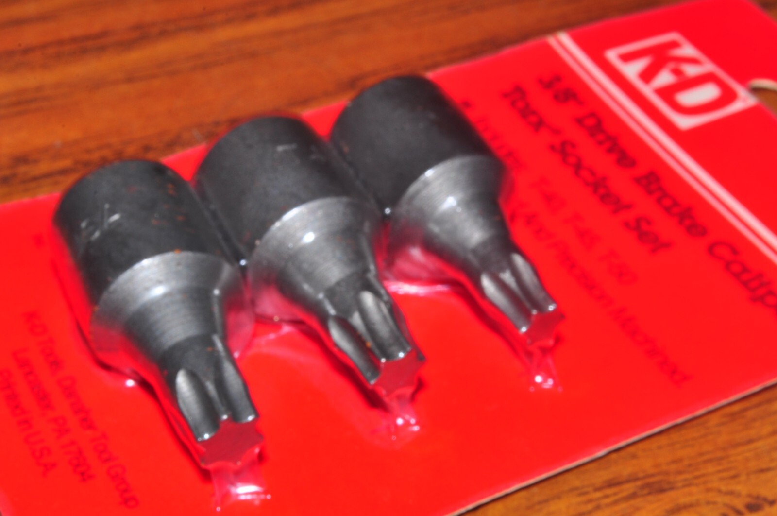 KD 3406 3 PCS TORX BRAKE CALIPER SOCKET T-40,45,50 3/8"DR MADE IN USA