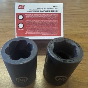Lisle 13550 Truck Lug Nut Two-Piece Hex and Twist Impact Sockets 33 MM 3/4"Dri