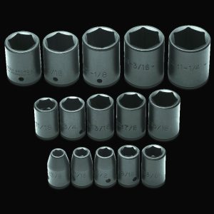 PROTO® 1/2" DRIVE 15 PIECE IMPACT SOCKET SET - 6 POINT 3/8" to 1-1/4" J74104 USA