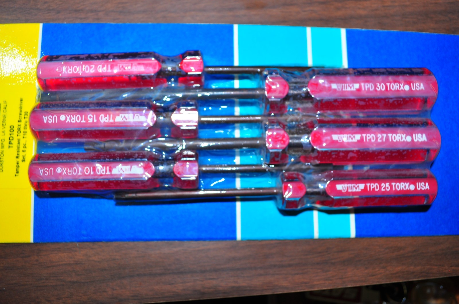 TAMPER PROOF RESISTANT TORX SCREWDRIVER T10 THRU T30 6 PC VIM TPD100 MADE IN USA